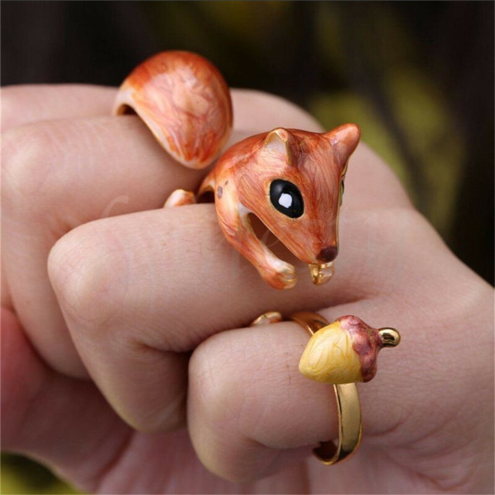 🦌 3-Piece Adjustable Deer & Antler Stacking Rings Set ✨ Cute Gift - Picture 6 of 11